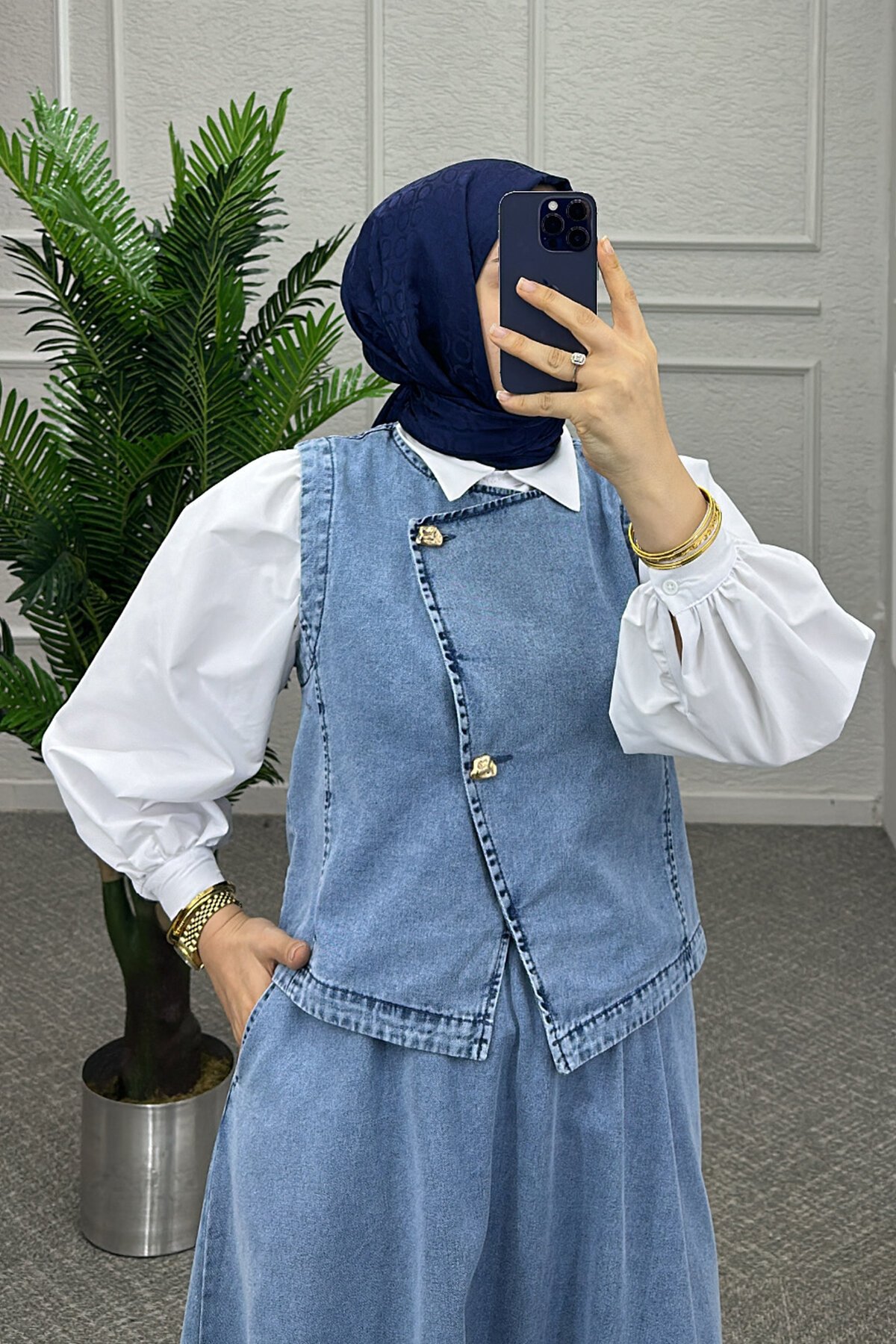 Açık Mavi Esil Etekli Takım