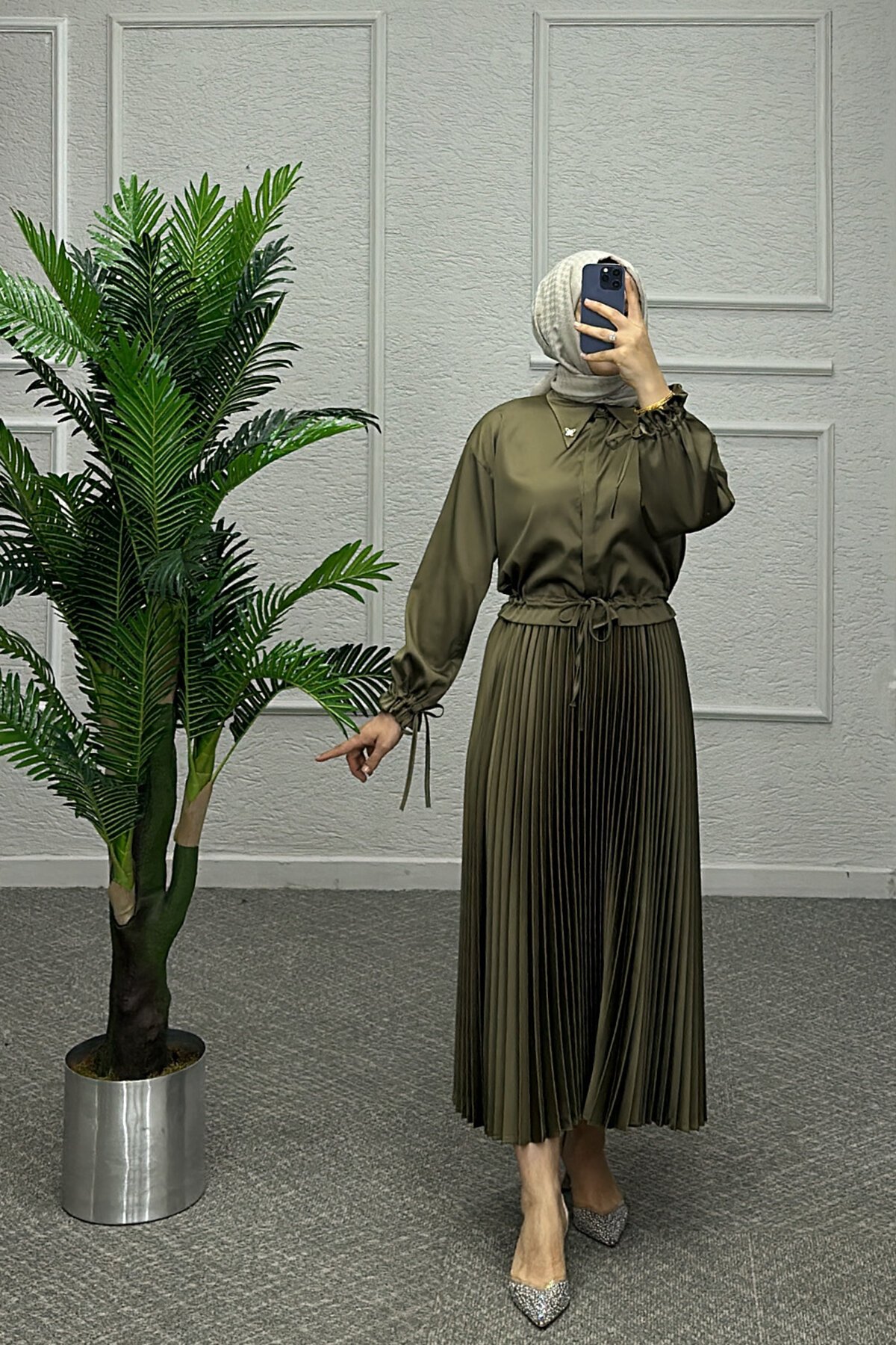 Aren Yeşil Saten Takım