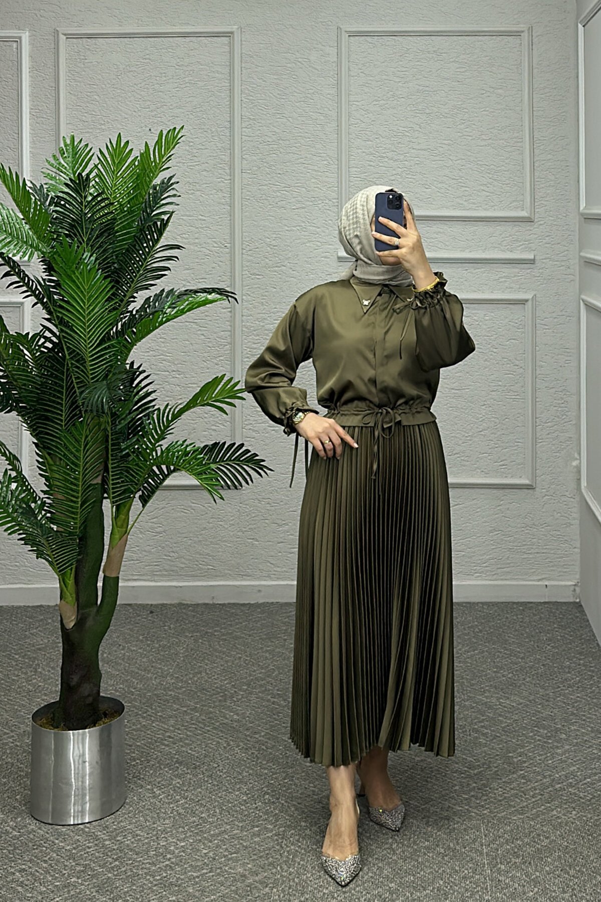 Aren Yeşil Saten Takım