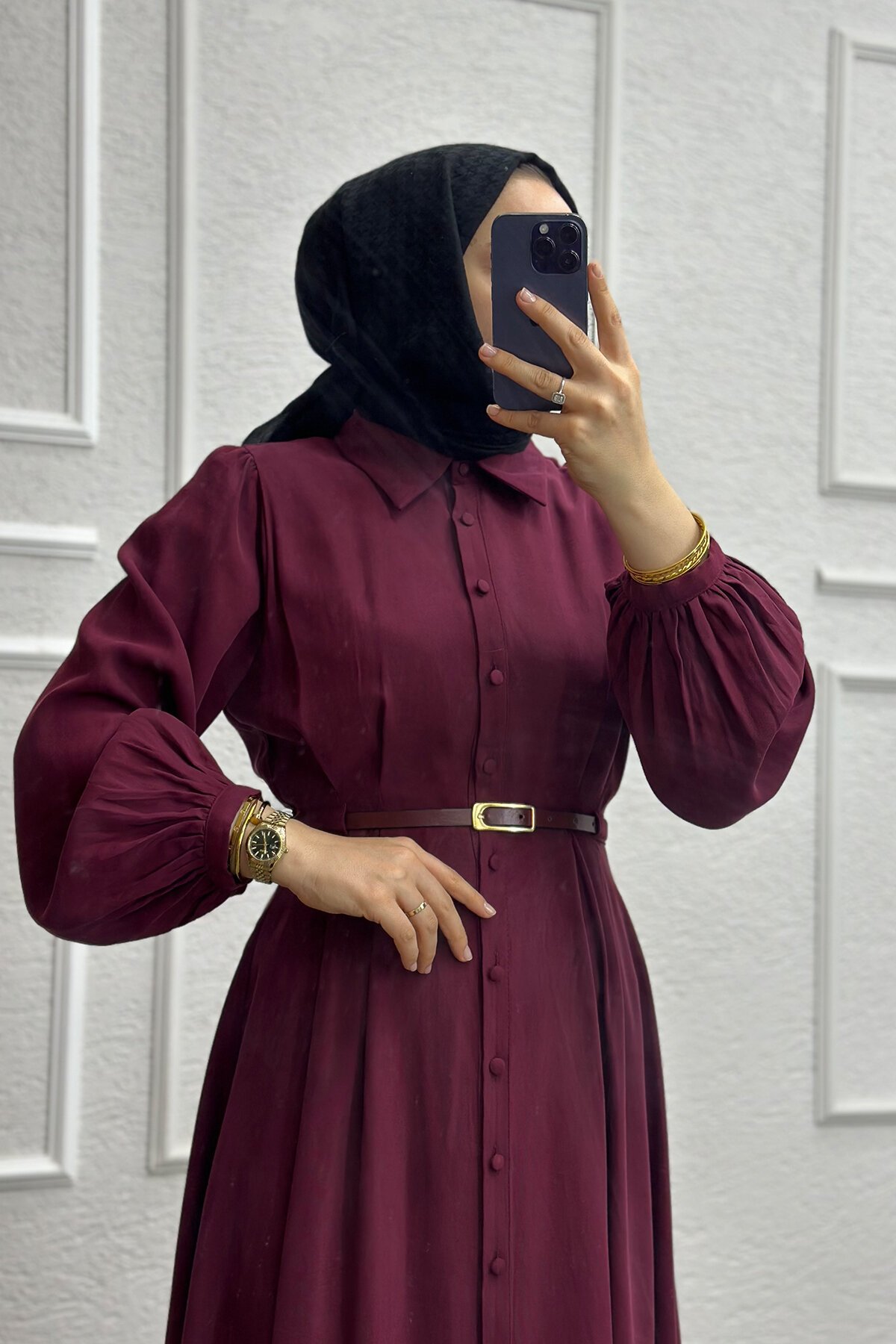 Bordo Çalıkuşu Elbise