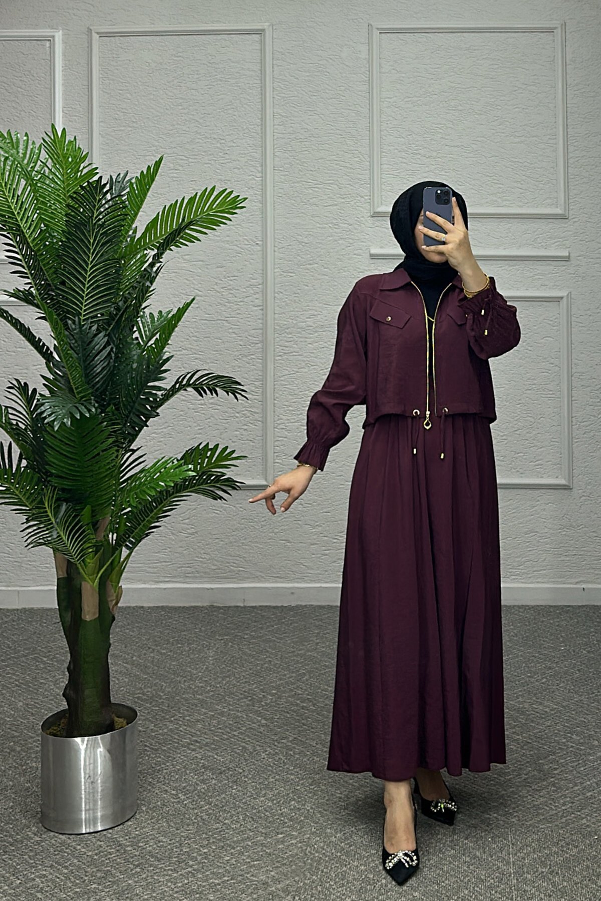 Bordo Orien Etekli Takım