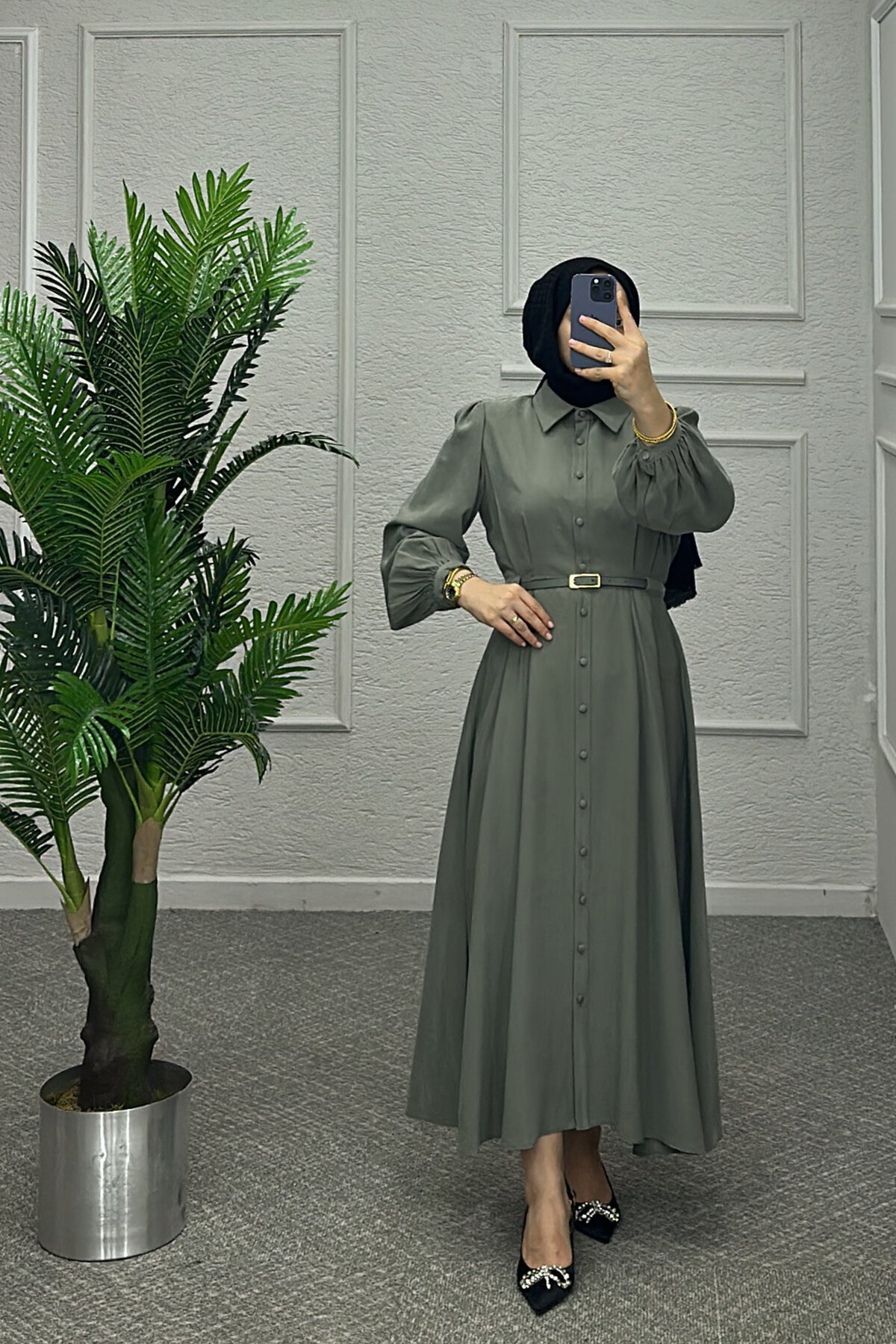 Çağla Yeşili Çalıkuşu Elbise