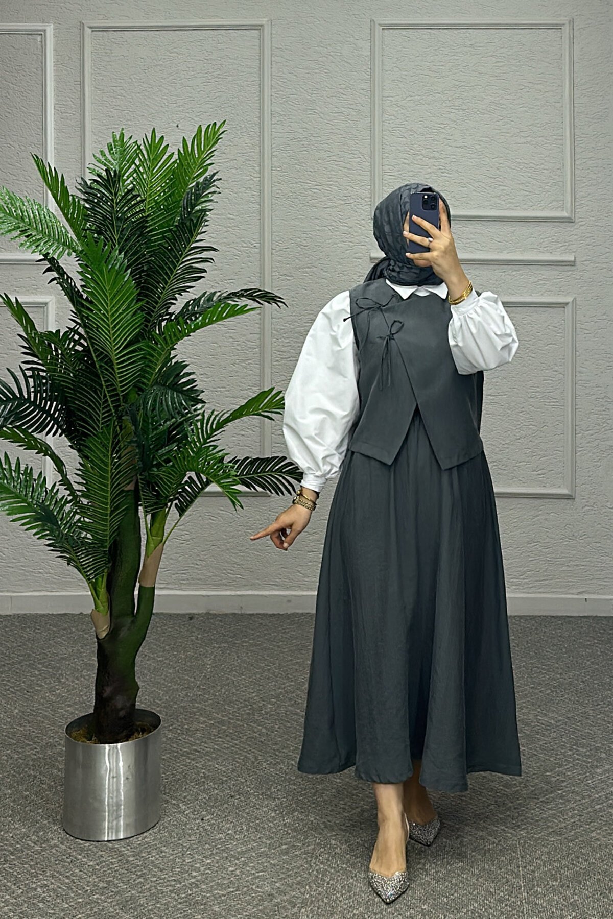 Gri Amel Etekli Takım