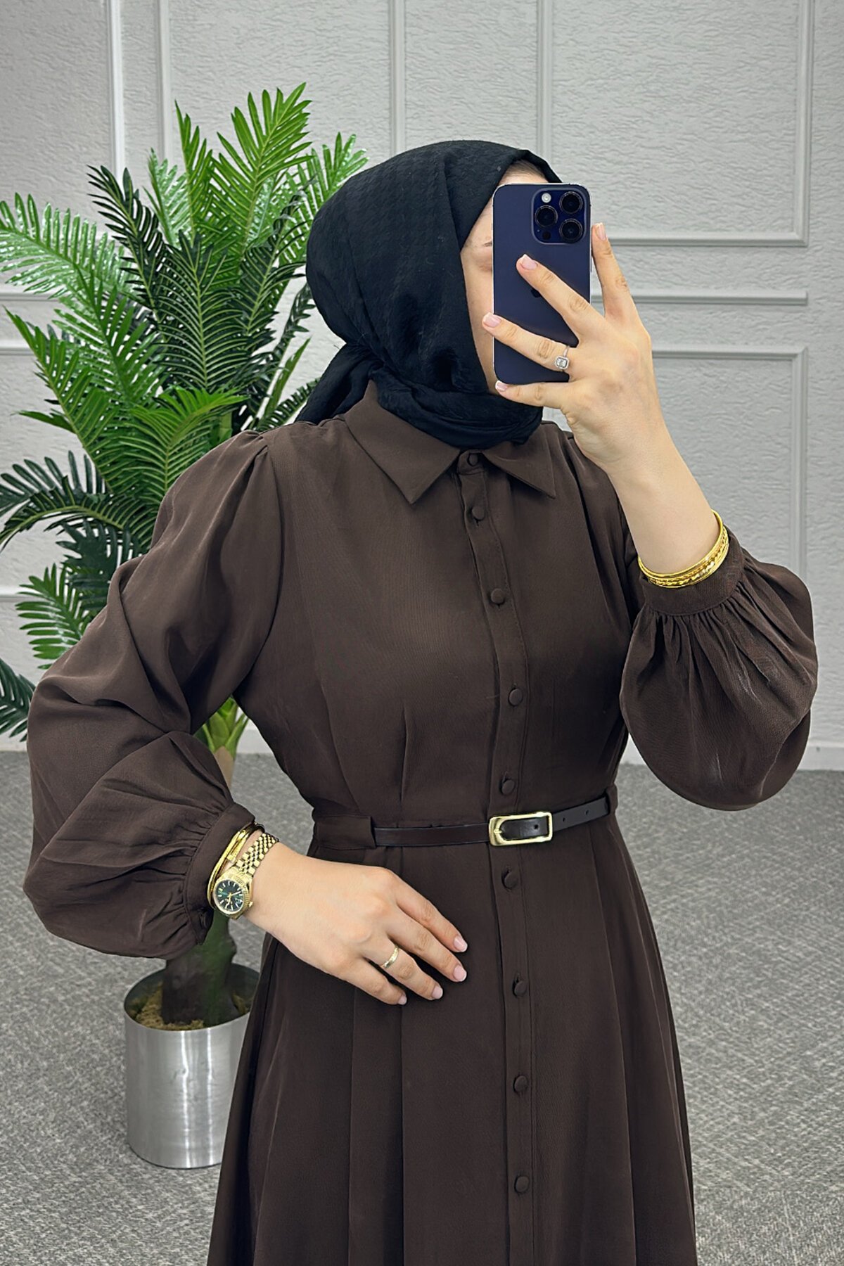 Kahve Rengi Çalıkuşu Elbise