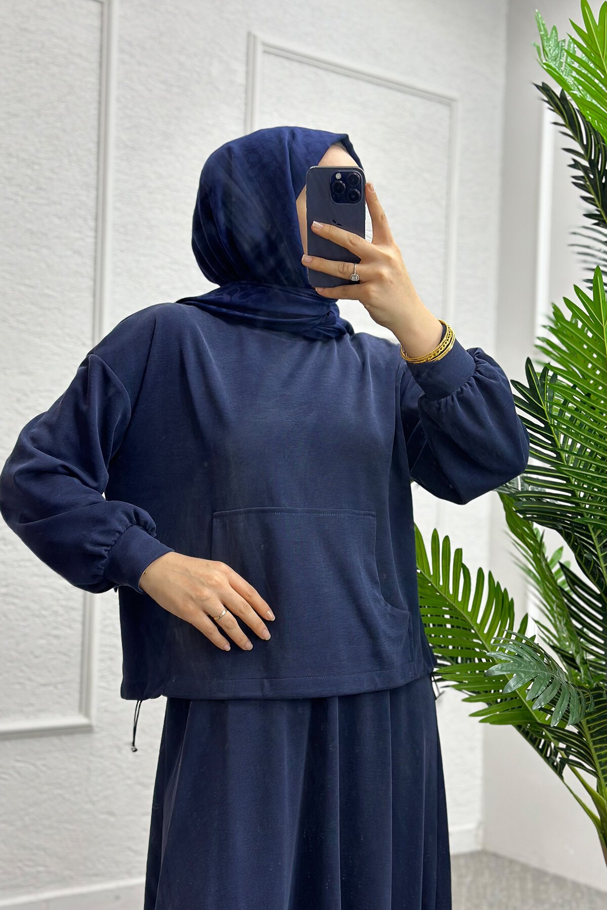 Lacivert Mısra Etekli Takım