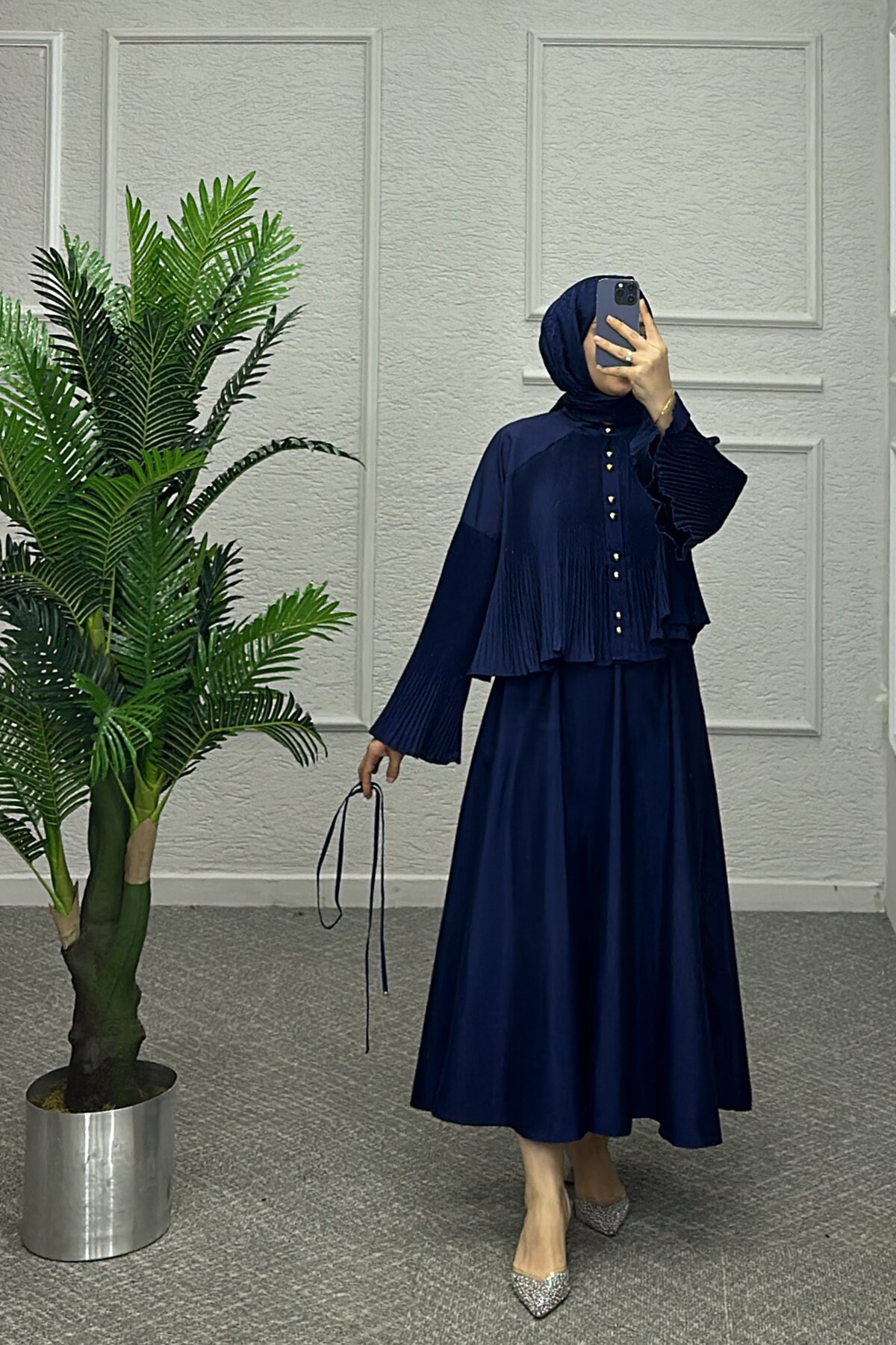 Lacivert Mısra Etekli Takım