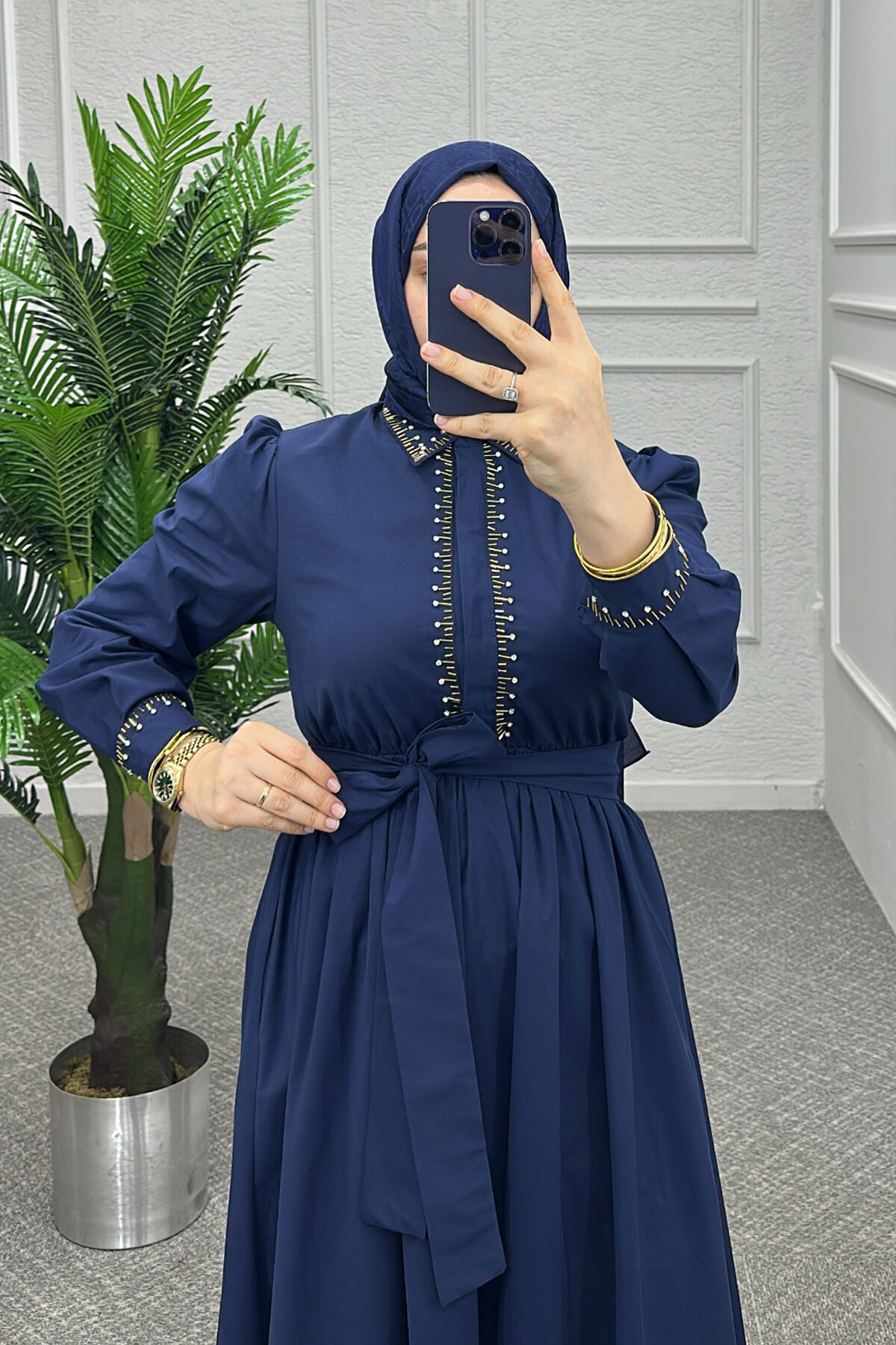 Lacivert Winika Elbise