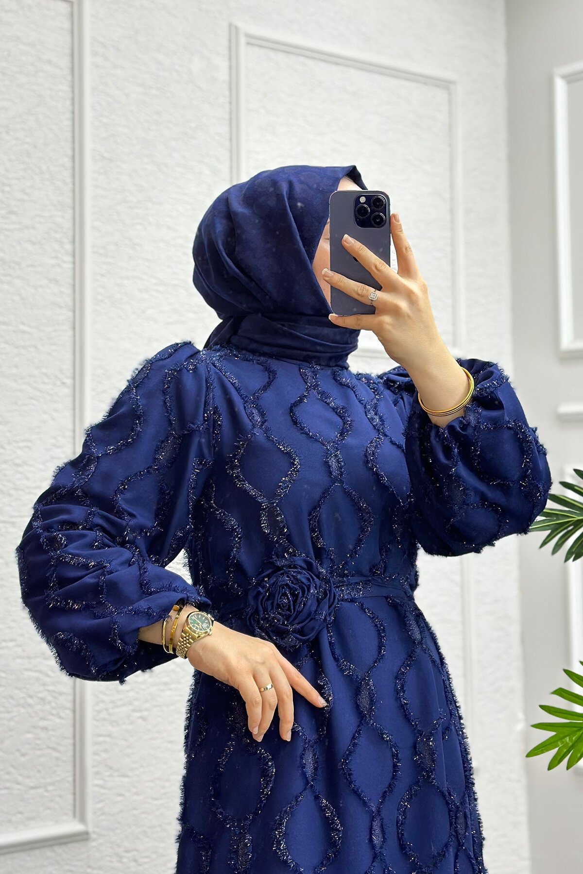 Lacivert Zarif Elbise