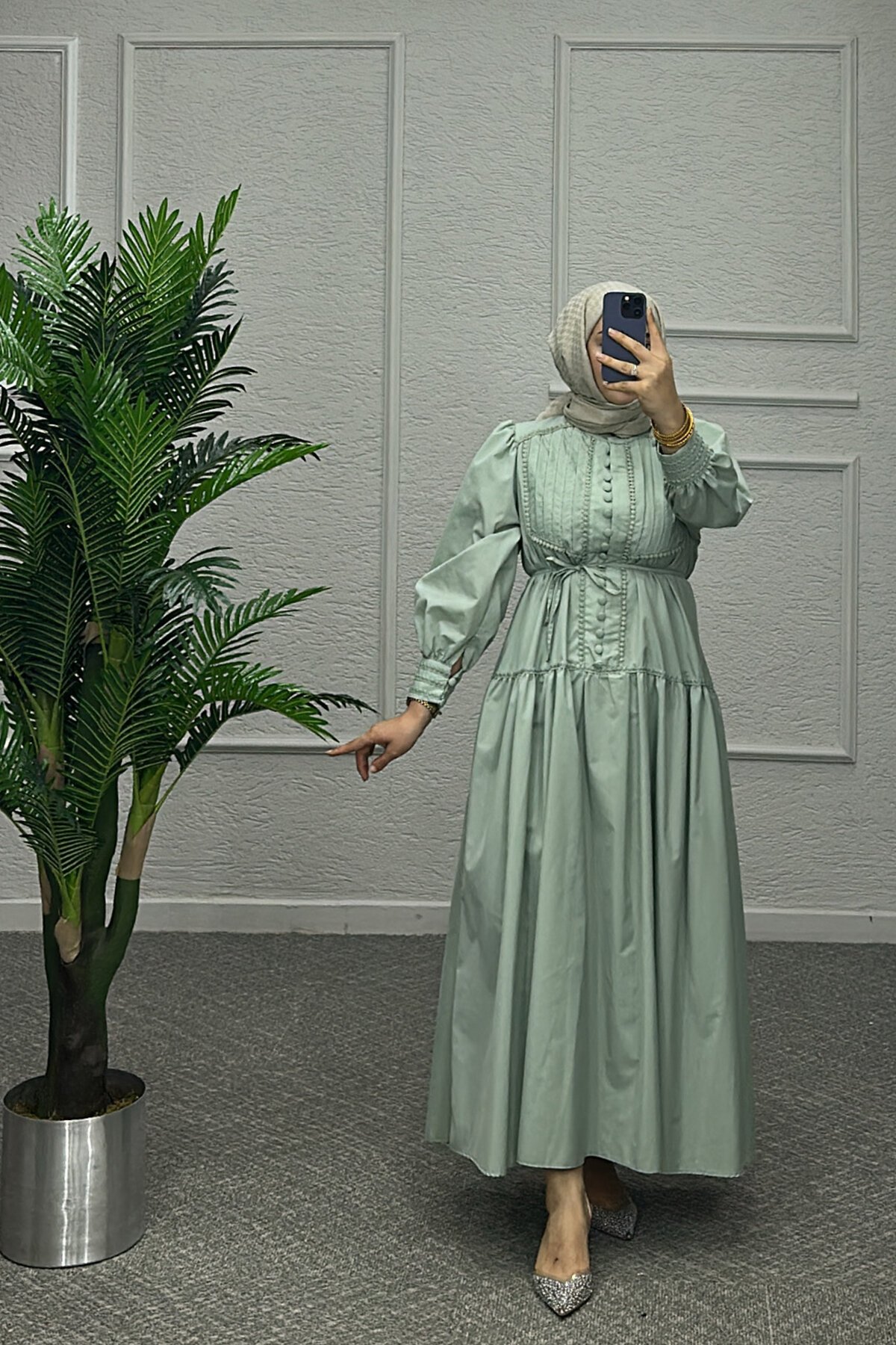 Mint Yeşili Victoria Elbise