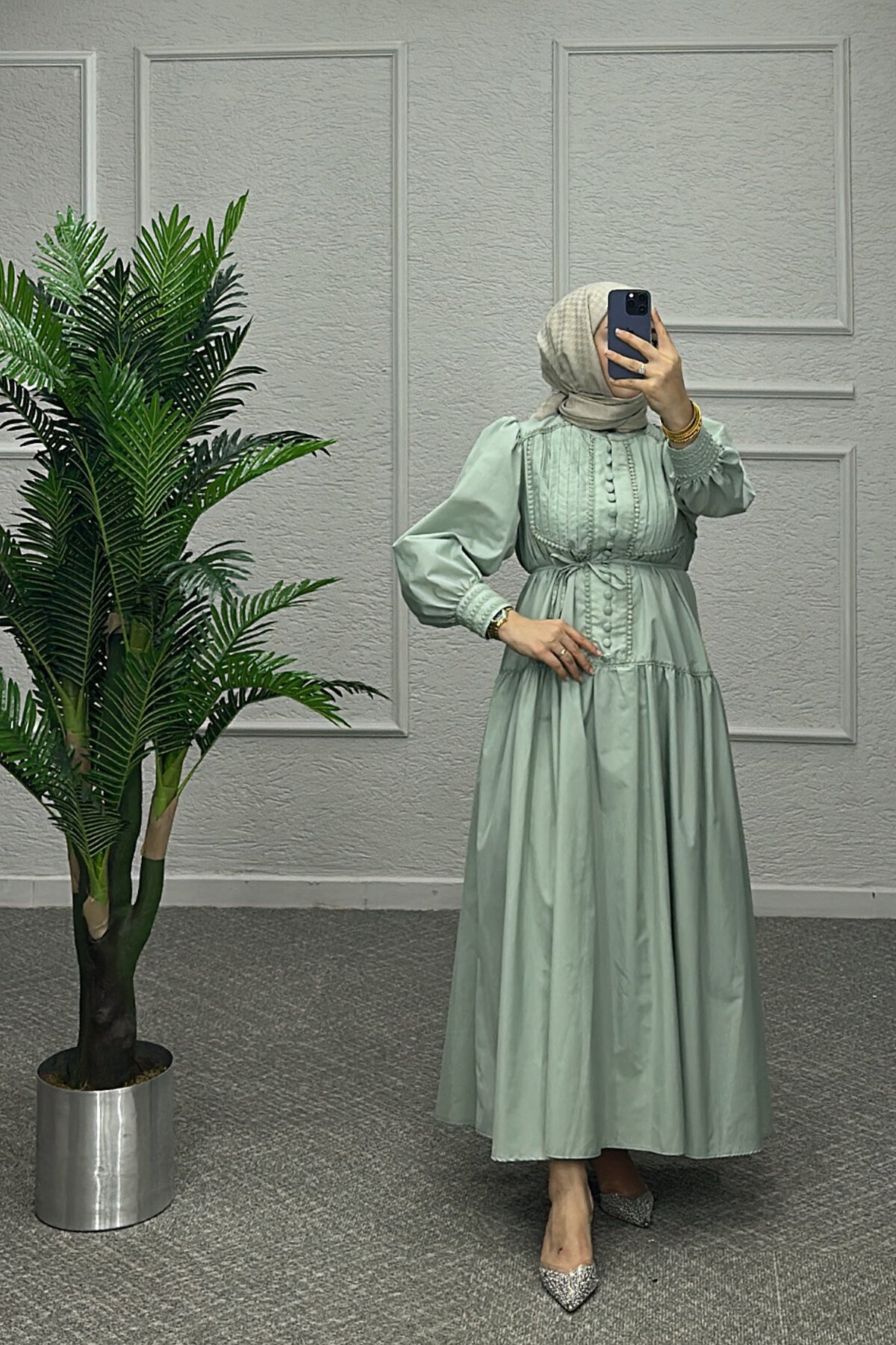 Mint Yeşili Victoria Elbise