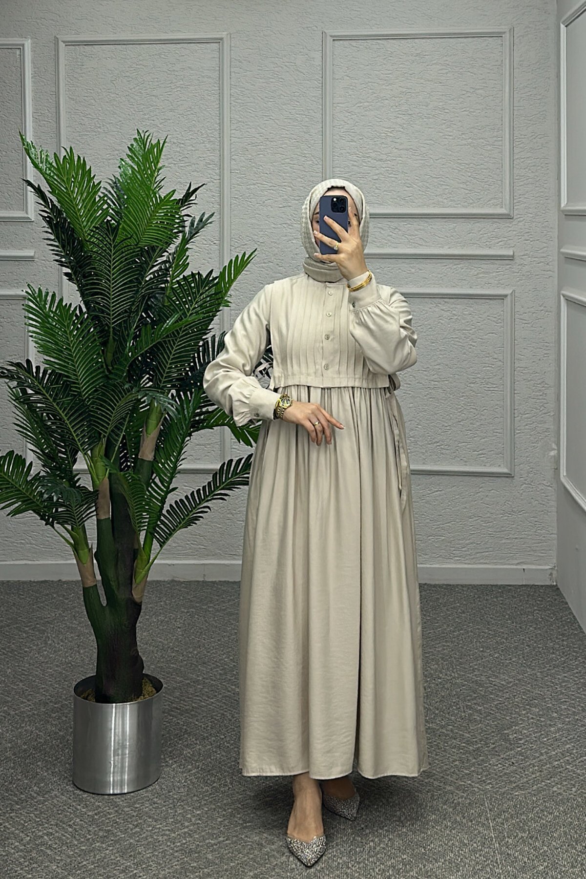 Sevde Krem Rengi Elbise