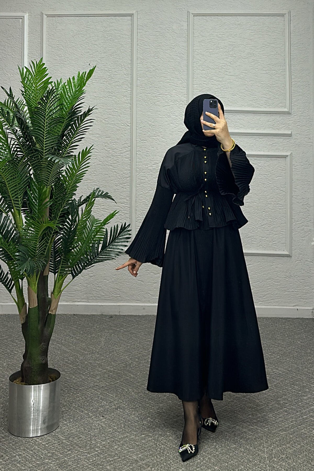 Siyah Mısra Etekli Takım