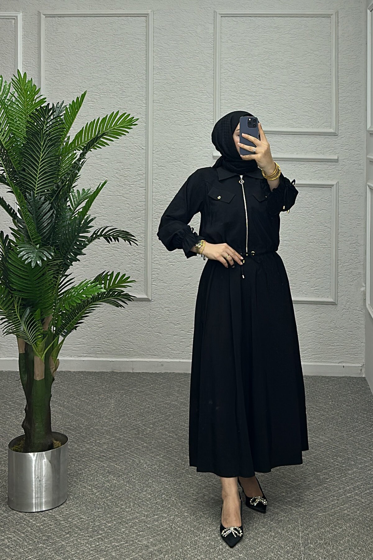 Siyah Orien Etekli Takım