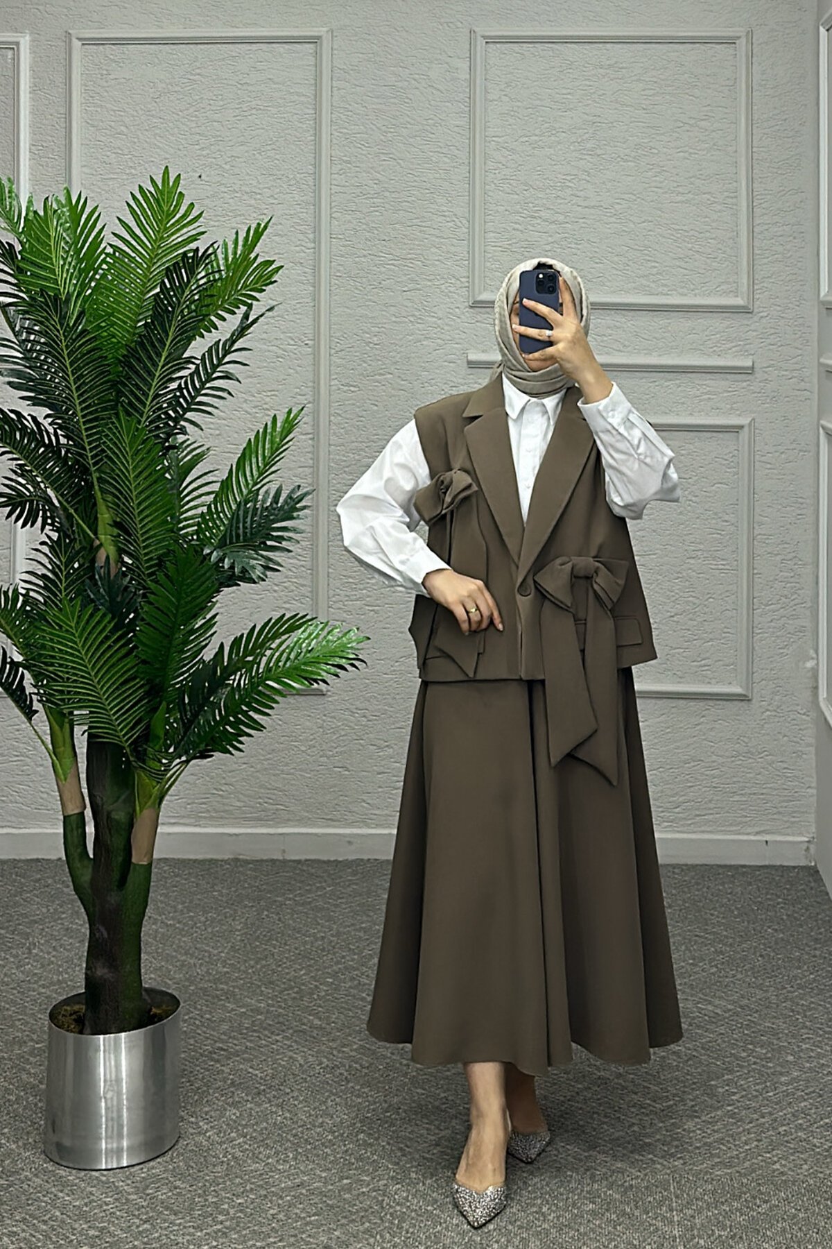 Sütlü Kahve Fiyonk Etekli Takım