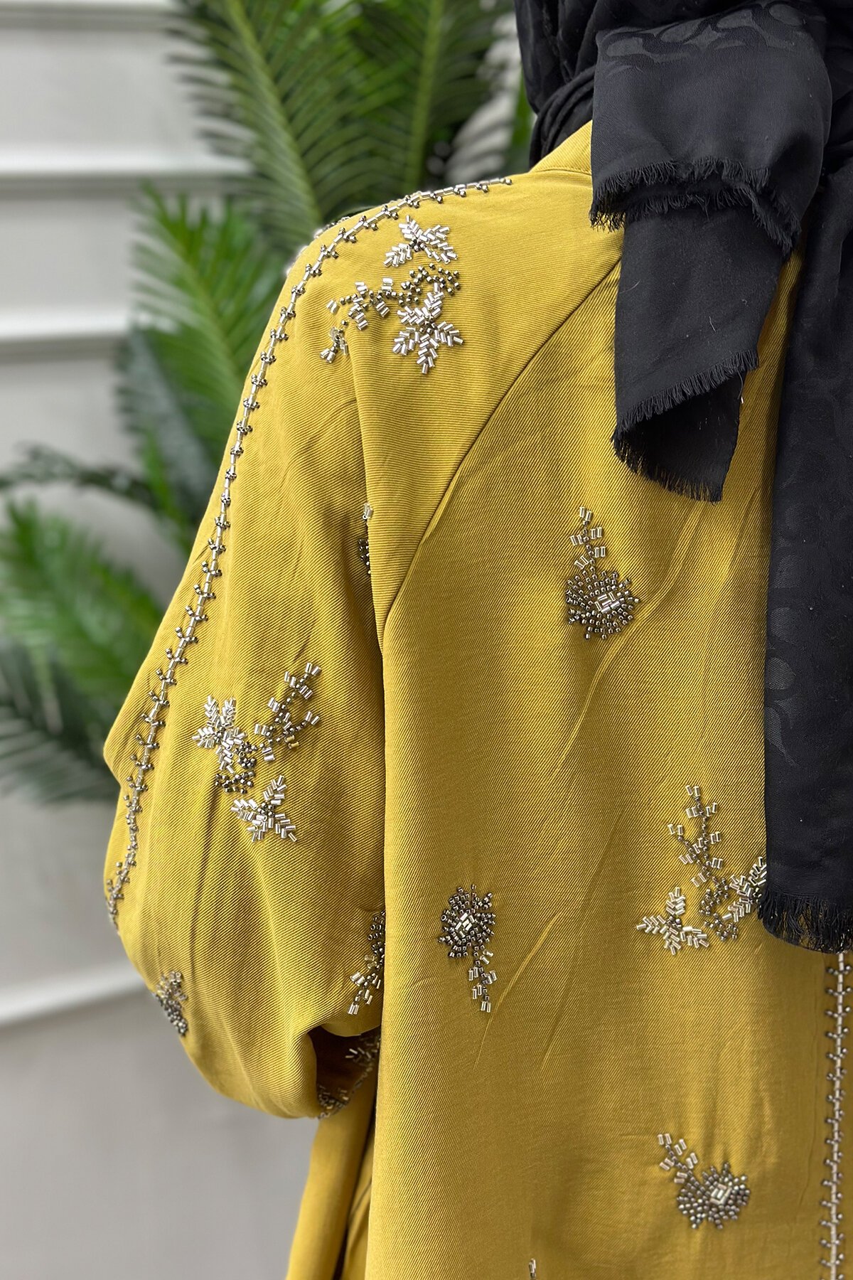 Yağ Yeşili İşlemeli Takım