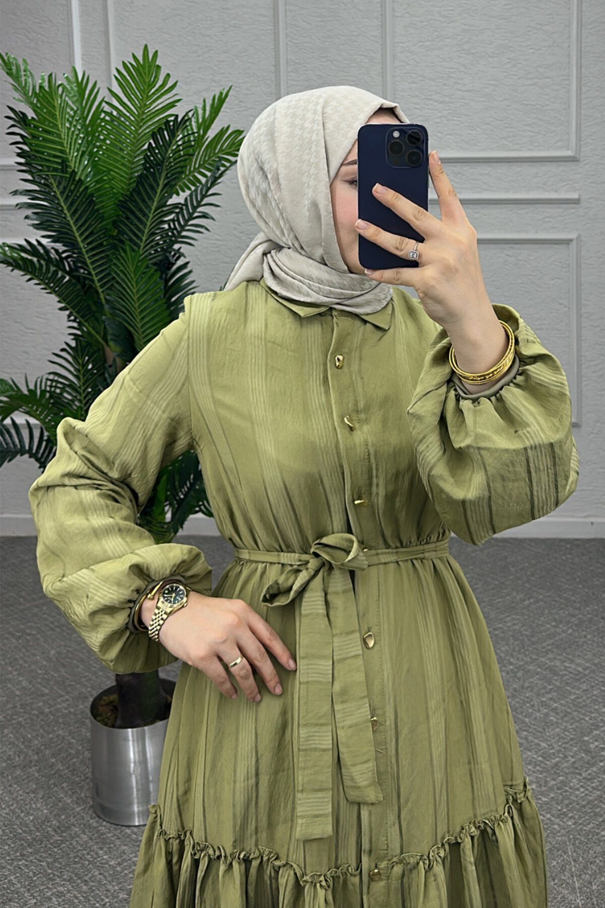 Yeşil Mısra Elbise