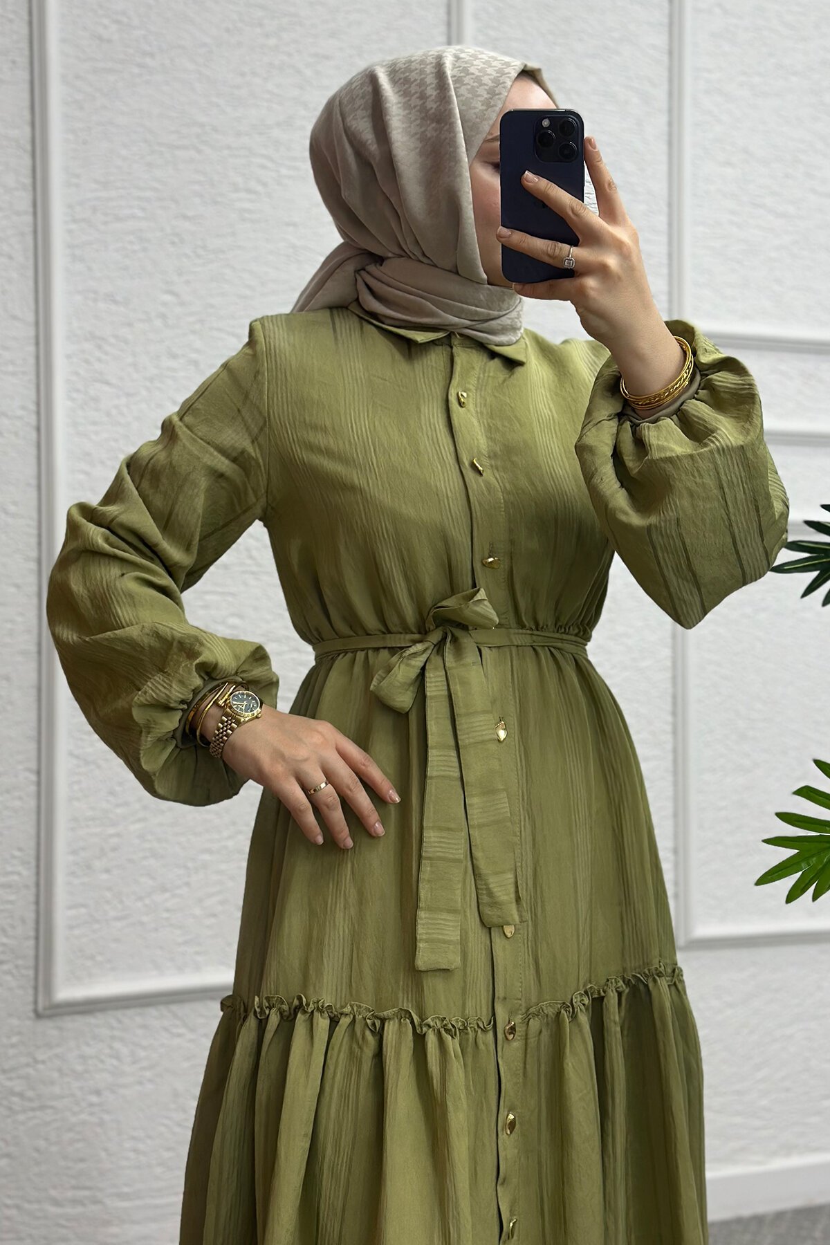 Yeşil Mısra Elbise