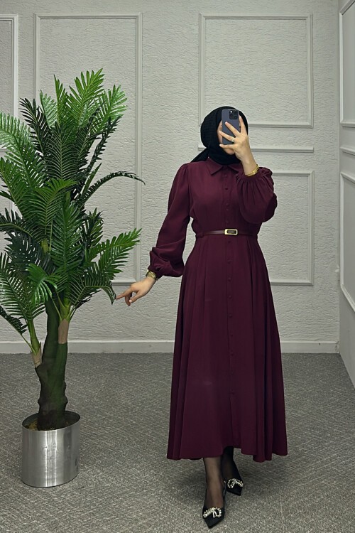 Bordo Çalıkuşu Elbise