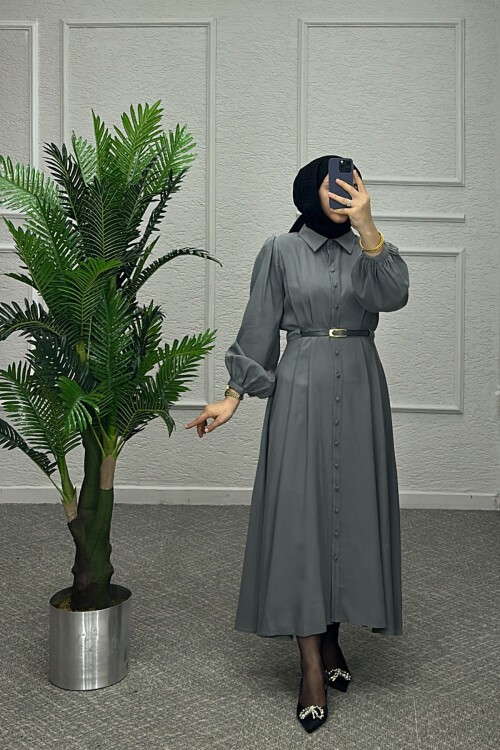 Gri Çalıkuşu Elbise