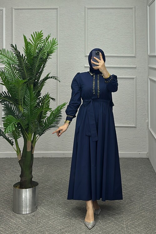 Lacivert Winika Elbise