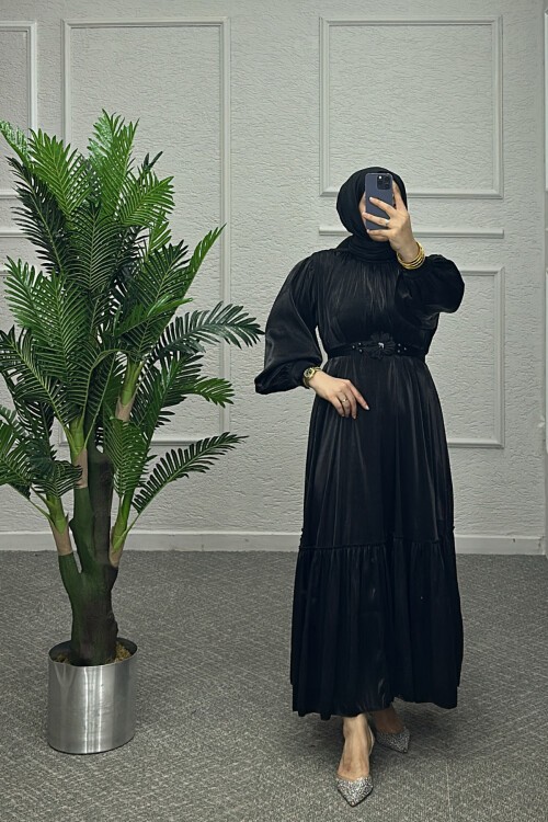 Siyah Noure Elbise