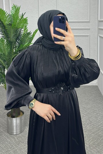 Siyah Noure Elbise