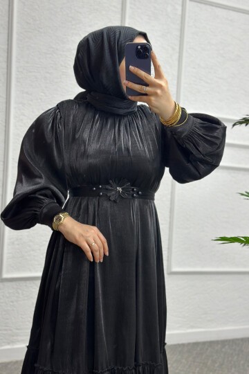 Siyah Noure Elbise