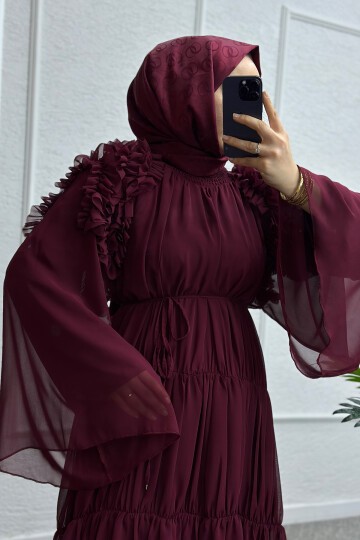 Bordo Riya Elbise