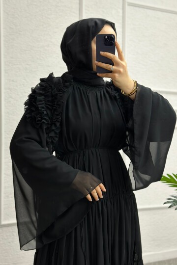 Siyah Riya Elbise