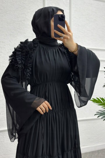 Siyah Riya Elbise